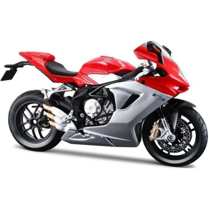 Moto miniature - Collection - Modèle Aléatoire - 1/12e - Rouge - Pour Enfant-0