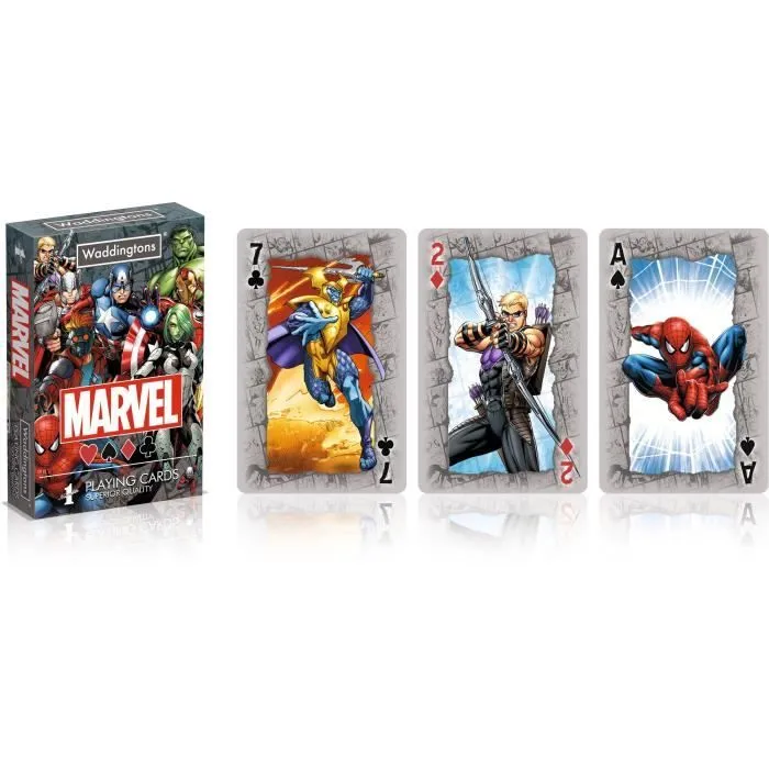 Jeu de 54 cartes Marvel - WADDINGTONS - Avengers - Pour adultes et enfants dès 3 ans-4