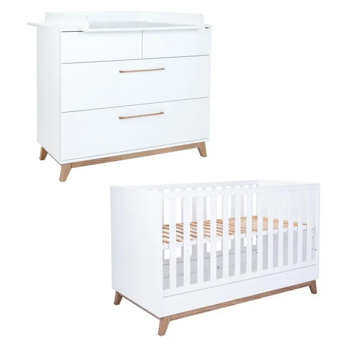 Ensemble Lit bébé Lina blanc-0