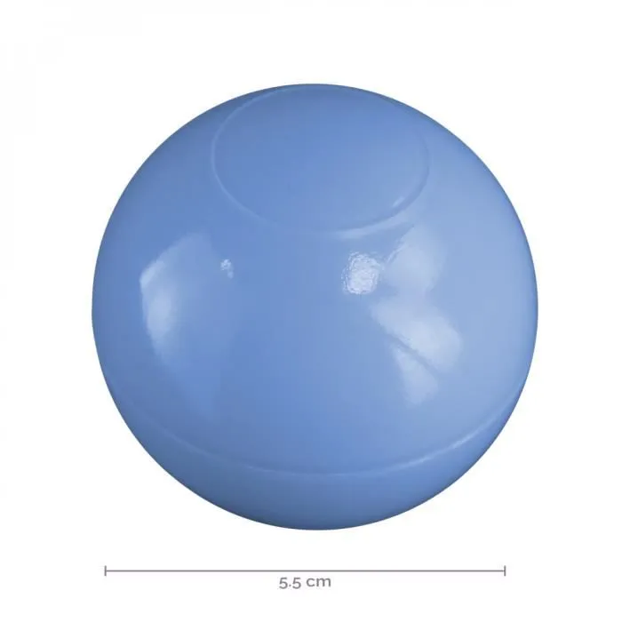 Lot de 2 sacs de 100 balles de jeu ou de piscine 5,5 cm - Bleu, gris, blanc et transparent - Monsieur Bébé-1