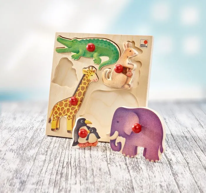Jeu d'encastrement Zoo - SELECTA - 5 pièces - Pour enfants de 18 mois et plus - Multicolore-2