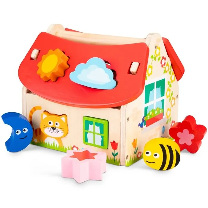 Jouet éducatif - NEW CLASSIC TOYS - Boite de formes Maison - Multicolore Rouge - 12 mois-1