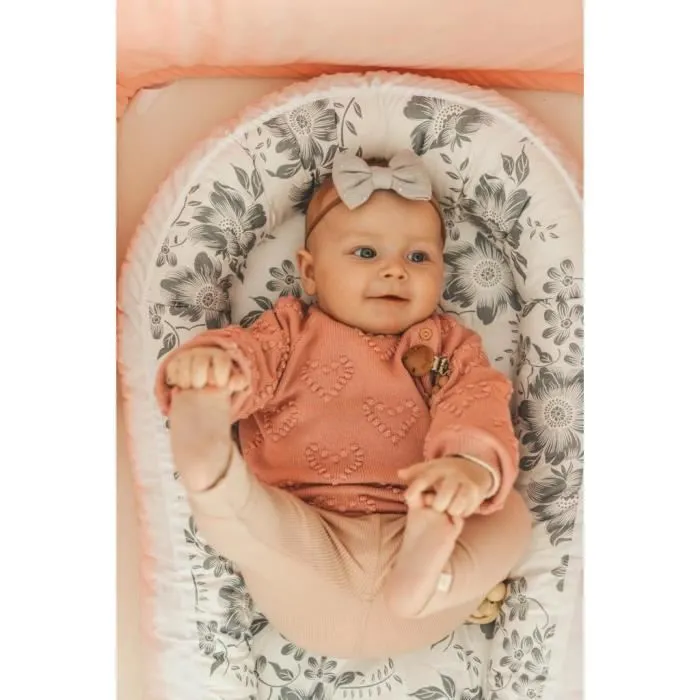 Réducteur de lit bébé Bellochi - Pink Berry - 100% coton - 90x60cm - Nid de bébé Baby Nest-3