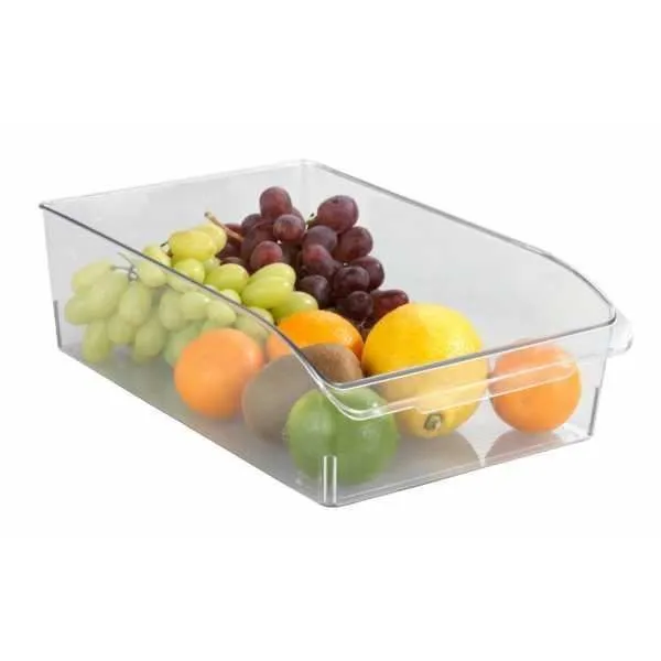 WENKO Rangement frigo, placard taille L, organisateur frigo transparent, PET adapté au contact alimentaire, Transparent-1