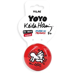 Yoyo en bois massif laqué - VILAC - Yoyo Angel Heart Keith Haring - Blanc - A partir de 6 ans-2
