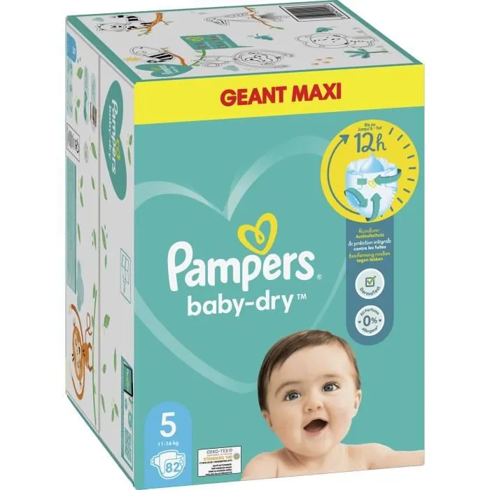 PAMPERS Baby-Dry Taille 5 - 82 Couches-2