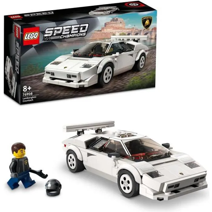 LEGO® 76908 Speed Champions Lamborghini Countach, Jouet modèle de Voiture de Course Pour les Enfants de 8 Ans et Plus