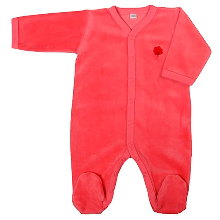 Pyjama velours Coton bio Corail - Éveil et Nature-0