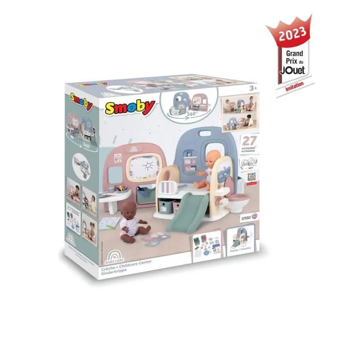 Smoby - Baby Care - Crèche 5 Espaces + 27 Accessoires - Poupon jusqu'à 42 cm-1