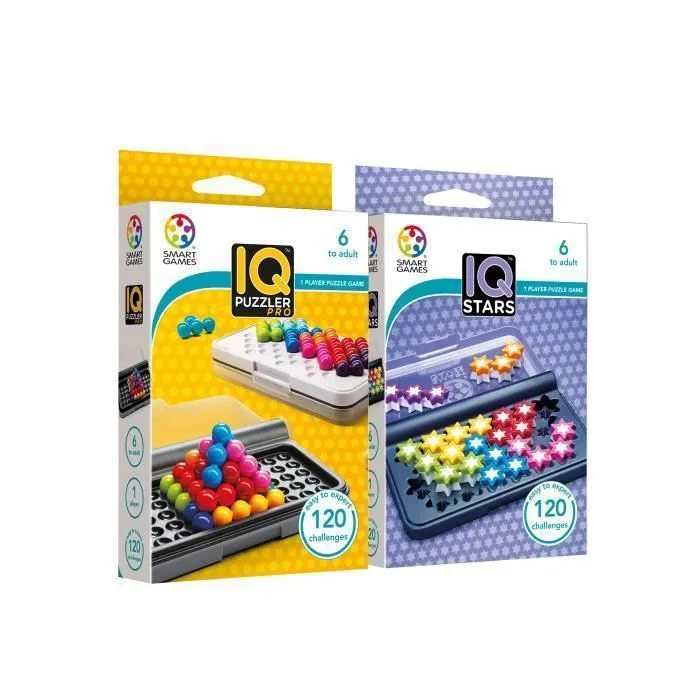 IQ Puzzler Pro + IQ Stars - Puzzle Enfant 6 Ans - Jeu De Societe Enfant 6 Ans - Jeux De Société Enfant - 240 défis - Jeux Voyage-0