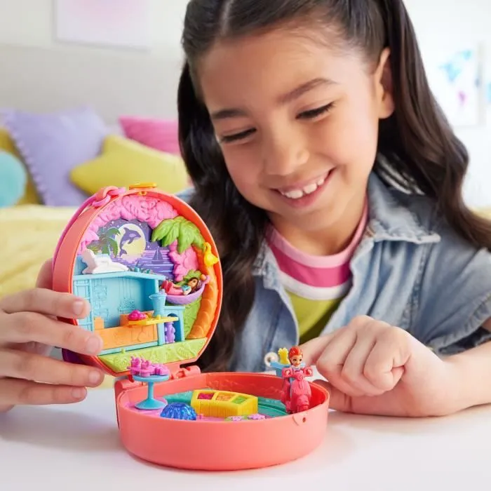 Polly Pocket-Aventure en Mobylette-Coffret 2 mini-figurines et animal HWN98-1