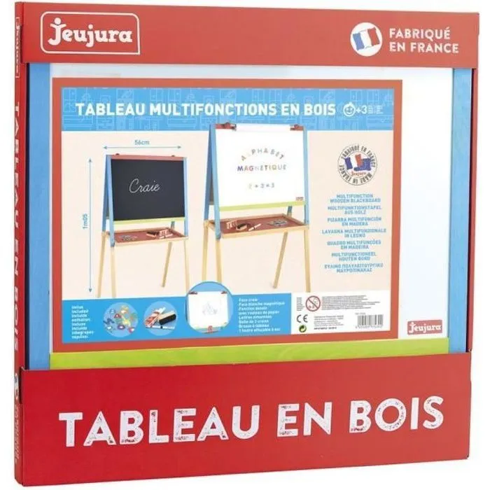 JEUJURA Tableau multifonction en bois avec fonction dessin-0
