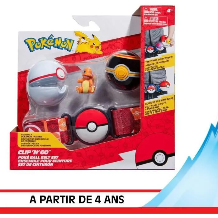 Ceinture - BANDAI - Pokémon Clip ‘N’ Go - 1 ceinture, 2 Poké Balls et 1 figurine Salamèche 5 cm-1