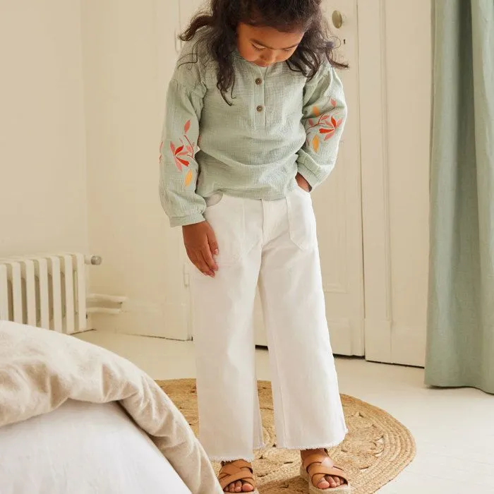 Pantalon bébé - PETIT BEGUIN - Minaouet - Large - Blanc - 100% coton-3