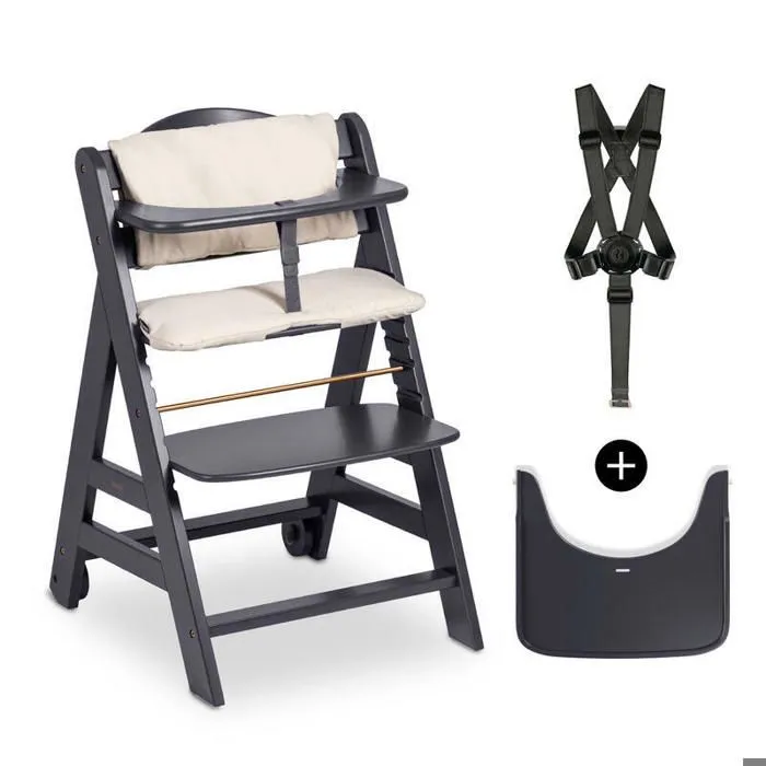 HAUCK - Chaise haute Beta + Gris foncé-0