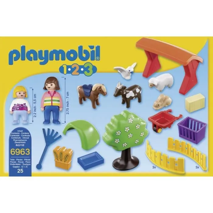 PLAYMOBIL 1.2.3. - 6963 - Parc animalier pour enfants de 18 mois et plus-1