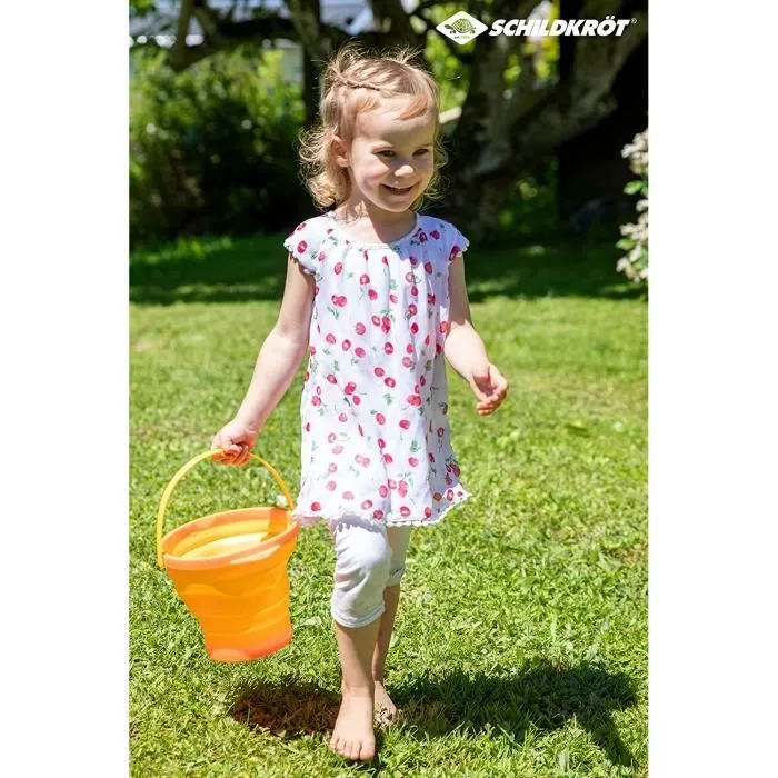 Seau de plage pliant Schildkröt-Funsports - Diamètre 20 cm - Volume de 2 litres - Orange et jaune-3