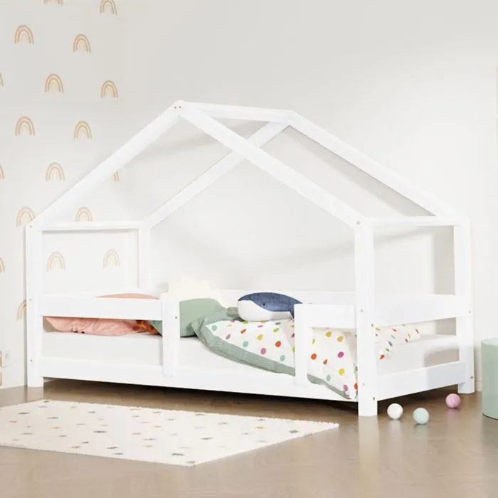 Lit cabane enfant LUCKY 70 x 160 blanc-1