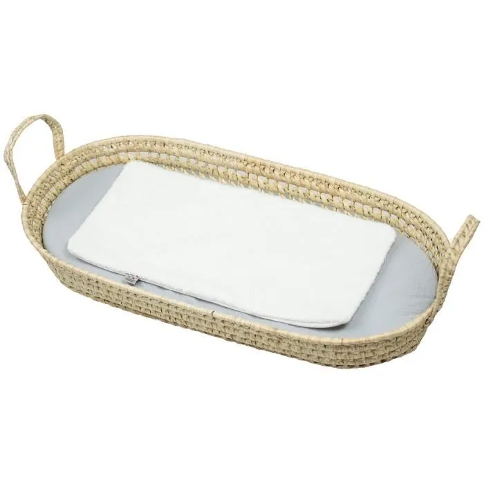 Set matelas à langer : panier + matelas + drap-housse + tapis de change JEANNE Gris 77 x 36 77 x 36 Gris-0