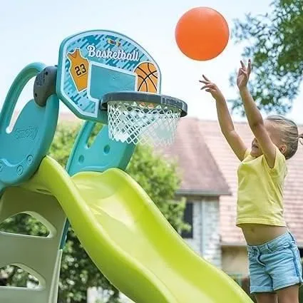 Smoby - Panier de Basket enfant - Accessoire de toboggan Smoby - 3 en 1 - Dés 3 ans-4