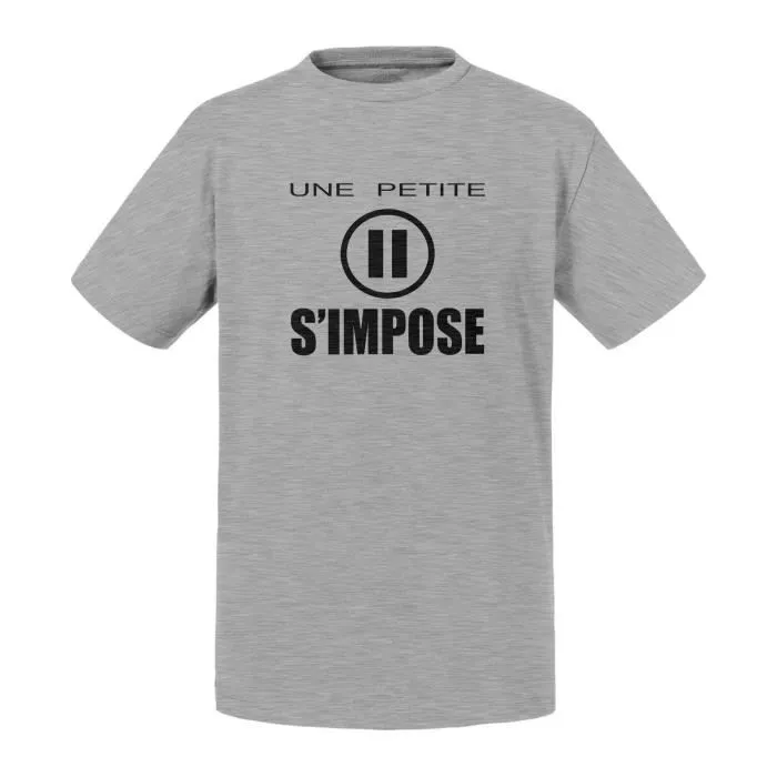 T-shirt Enfant Gris Une Petite Pause s'Impose Bouton Pause-0