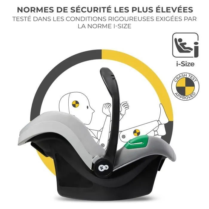 Siège Auto I-SIZE 40 à 75 cm - Kinderkraft MINK PRO - 2 systèmes de sécurité - Appui-tête réglable - Gris-1