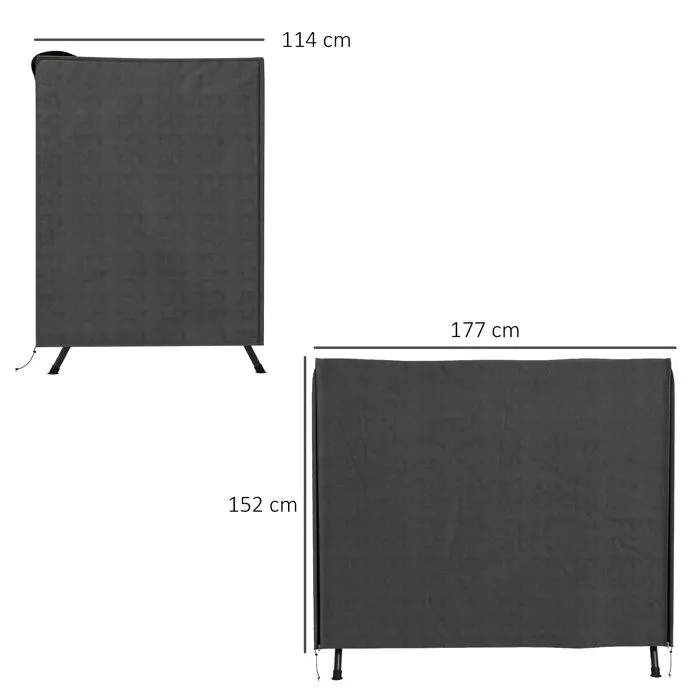 Housse de protection pour balancelle de jardin - Outsunny - toile oxford - ouverture zippée - 177 x 114 x 152 cm - gris foncé-3