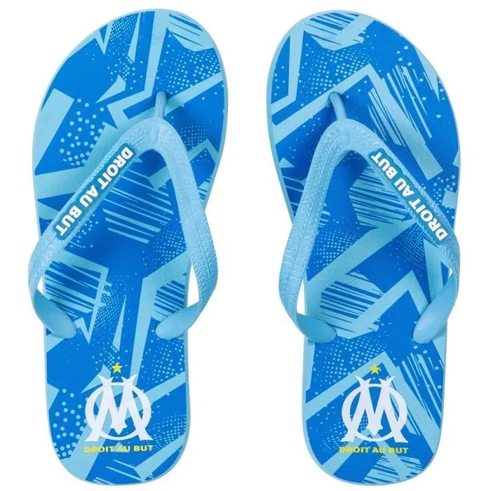 Tongs - OLYMPIQUE DE MARSEILLE - Collection officielle OM - Garçon - Bleu - Caoutchouc-1