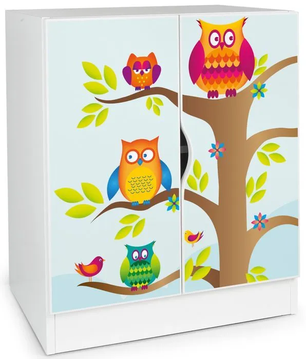 Armoire fonctionnelle  - Roma - Meubles pour enfants, commode au design magnifique Hiboux-1