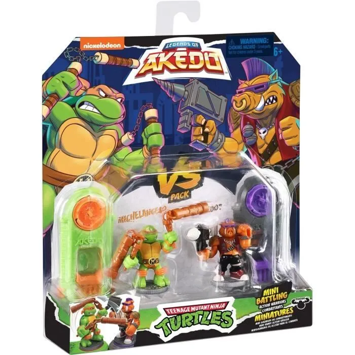 Figurines Tortues Ninja Michelangelo vs Bebop - Akedo - Moose Toys - Coffrets duel à collectionner-8
