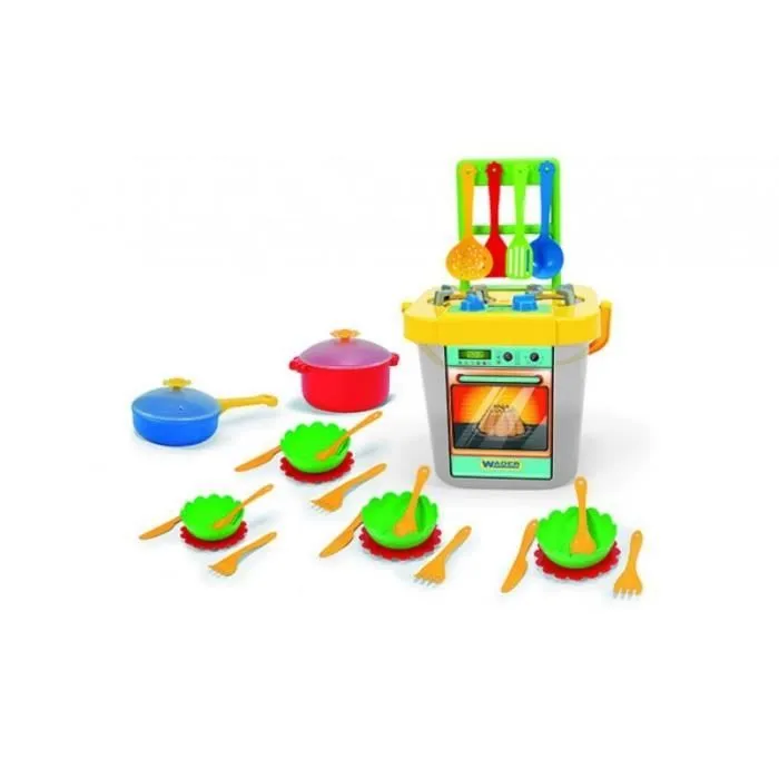 Wader cuisine pour enfants avec accessoires et vaisselle multicolore