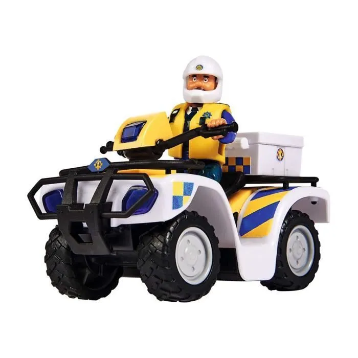 Quad de police Sam Le Pompier avec figurine Malcolm et accessoires - SIMBA.DICKIE.GROUP - Blanc-1