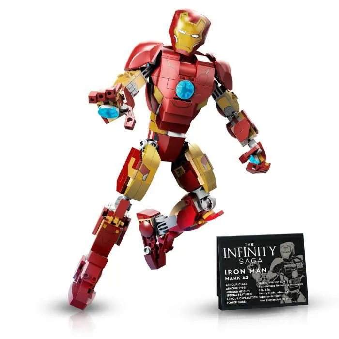 LEGO 76206 Marvel L’Armure Articulée d’Iron Man, Jouet Avengers, Figurine Iron Man, Film L'Ère d'Ultron, Infinity, Enfants 9 Ans-1