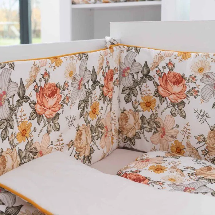 Tour de lit universel et réversible, Néo Vintage Multicolore Pour lit bébé de 60 x 120 cm ou 70 x 140 cm-2