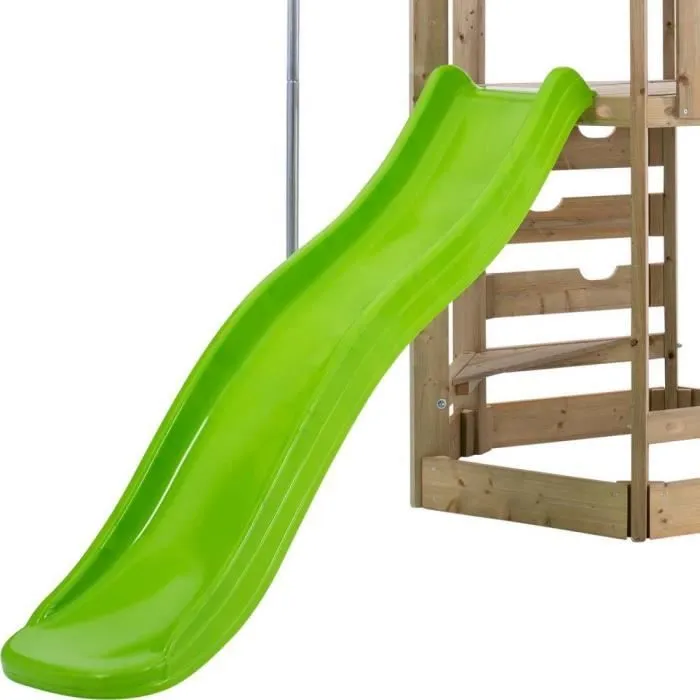 Aire de jeux en bois avec glissière et portique Castelwood-2