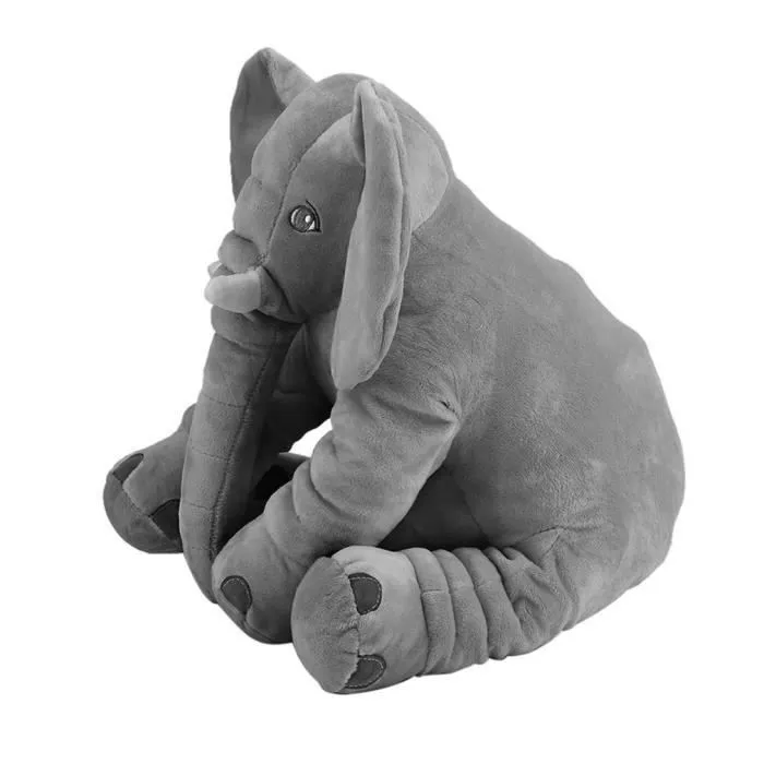 Oreiller en Peluche - Mode - Éléphant - 50x60 cm - Gris - Matériau de Haute Qualité-2
