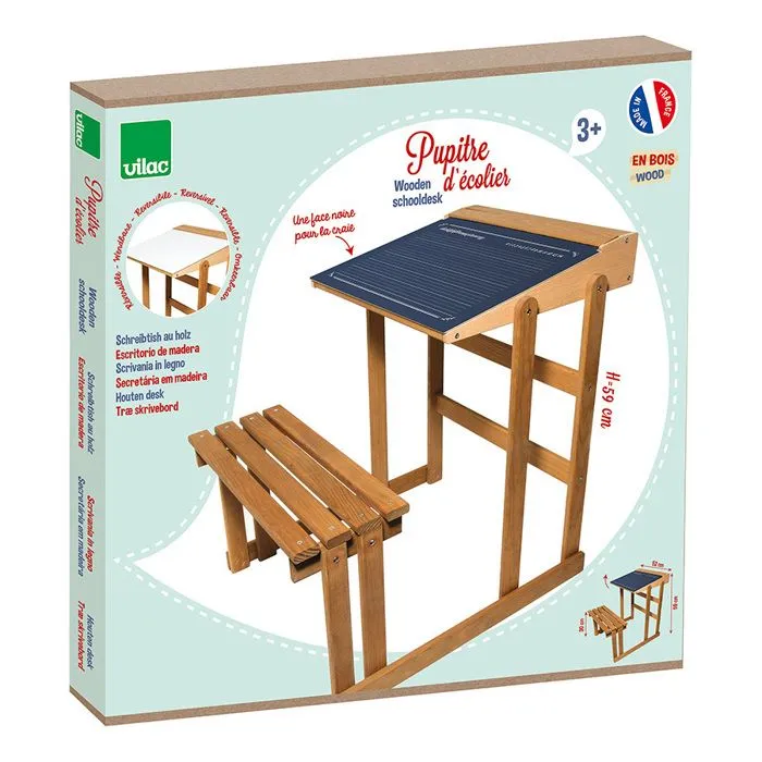 Pupitre vintage Vilac avec ardoise réversible 3 - 6 ans, 6 ans et plus-2