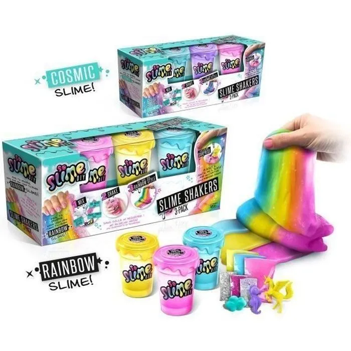 Canal Toys Lot de 3 Slime Shakers Modèle aléatoire Cosmic ou Rainbow - Crée tes propres slimes !-0