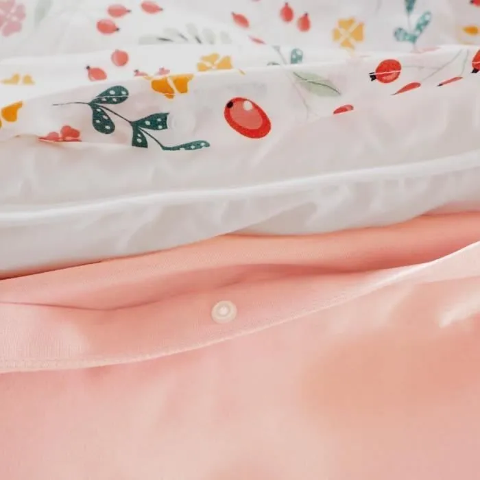 Parure de lit 140x200 cm Enfant - Housse de Couette + 1 Taie d'oreiller 63x63 cm Motif imprimé biche Rose et Bleu – en Microfibre-3