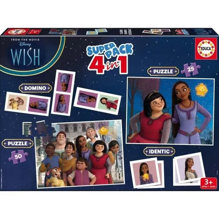 Jeux de société pour enfants - EDUCA - La Reine des neiges - Puzzles, mémoire et domino-0