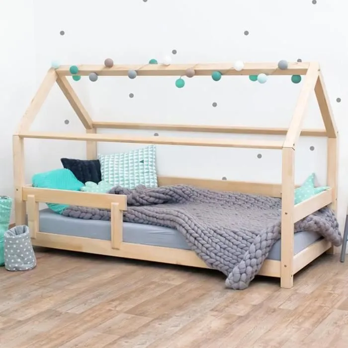 Lit cabane enfant - Benlemi - TERY - Gris - 90 x 190 cm - Montessori-0