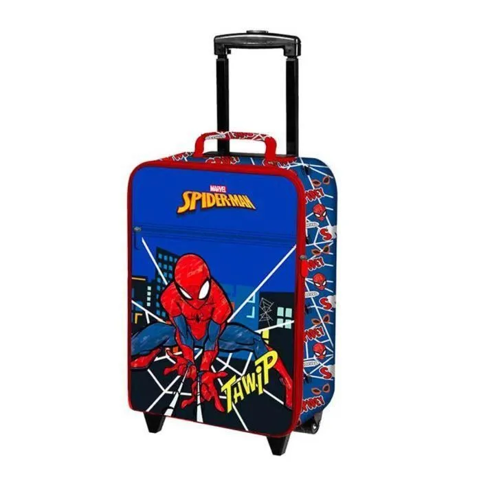 Valise Semi-Rigide - SPIDERMAN - Trolley de Voyage - Poignée Réglable - Compartiment Zippé - Poche Avant-0