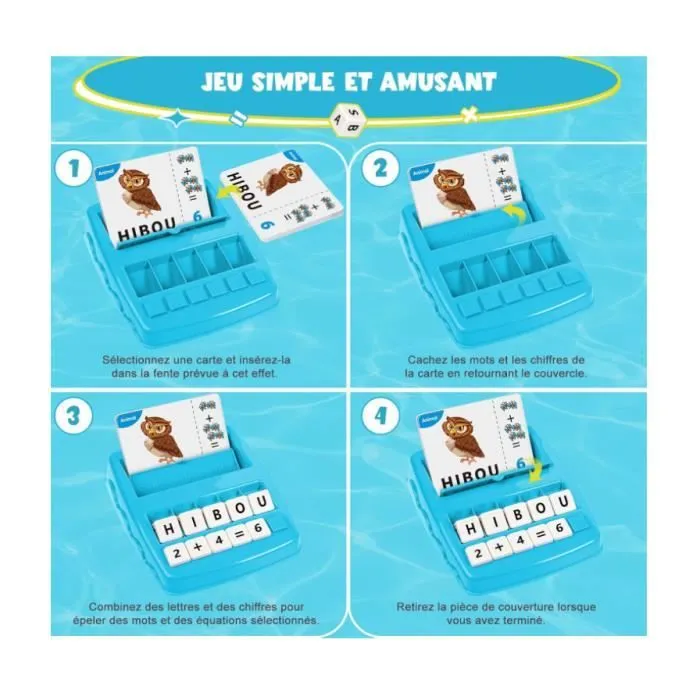 Jeux de Société - Non spécifié - Lettre Scrabble - Éducatif 2 en 1 - Pour enfants 3-8 ans - Bleu Clair-3