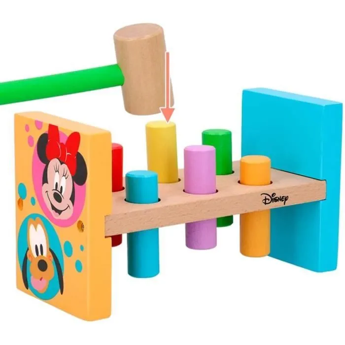 Jeu Marteau en Bois Mickey - Disney - Pour Enfants de 2 Ans - Jouet éducatif Montessori-2