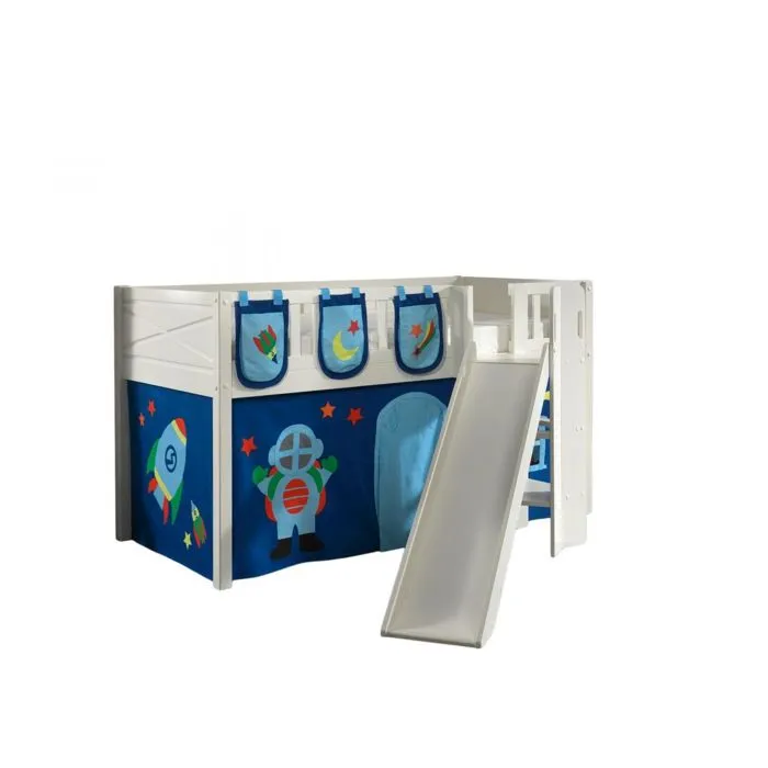 Vipack - Scott Lit Mezzanine Toboggan et Rideau Astro + 3 Sacs Rangement-0