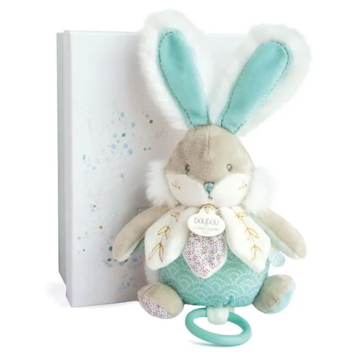 DOUDOU ET COMPAGNIE - Lapin de sucre - Boîte à musique - Vert - A partir de 4 ans - Mixte-0