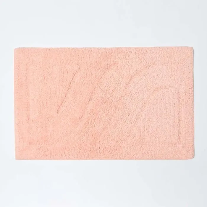 Tapis de bain pur Coton haut de gamme 2 pièces Pèche-1