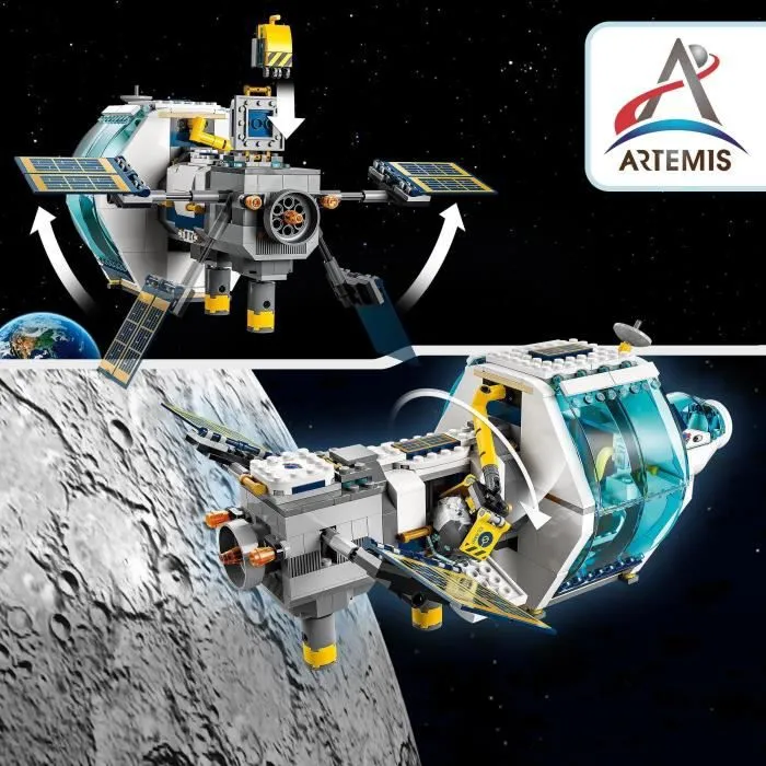 LEGO® 60349 City La Station Spatiale Lunaire, Ensemble Inspiré de la NASA, Jouet sur l'Espace, avec Astronautes, Enfants 6 Ans-2