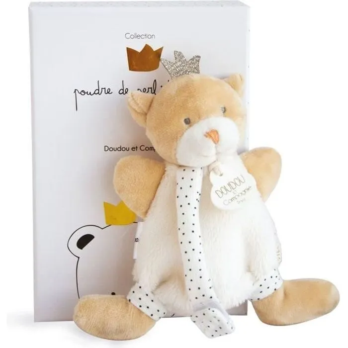 DOUDOU ET COMPAGNIE Ours petit roi - Doudou avec attache tétine-0