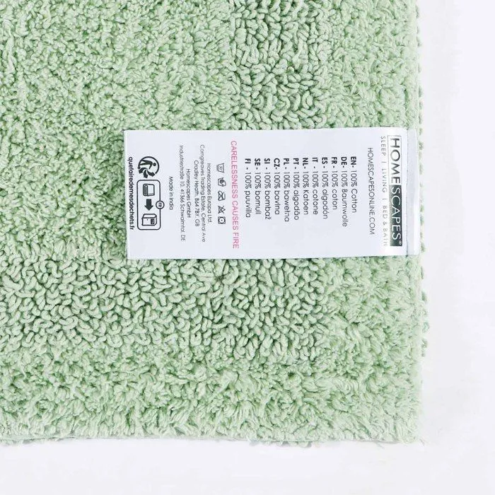 Tapis de bain pur Coton haut de gamme 2 pièces Vert Sauge-3